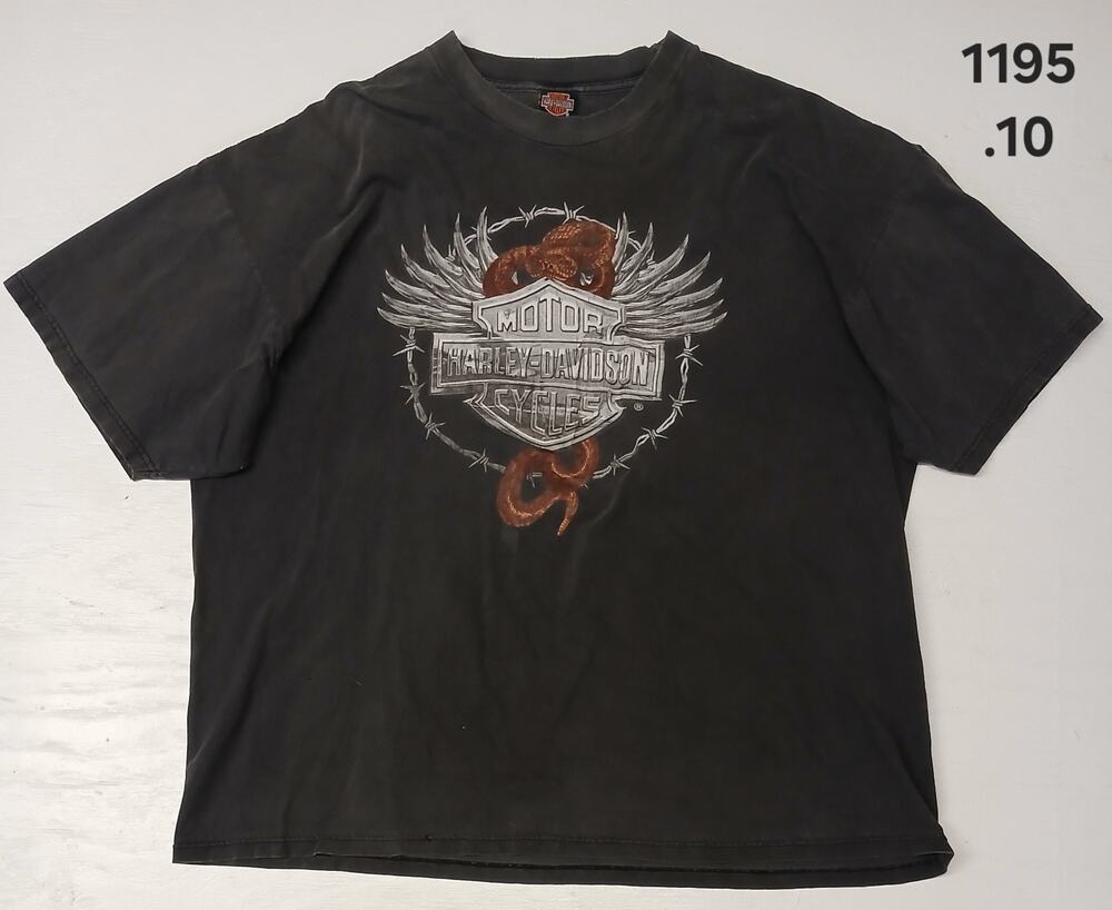 Harley Davidson (3XL) Vintage Black Crew Neck Short Sleeve T
